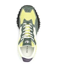 Мужские оливковые кожаные низкие кеды от Eytys