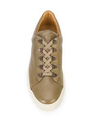 Мужские оливковые кожаные низкие кеды от Koio