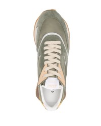 Мужские оливковые кожаные низкие кеды от Ghoud