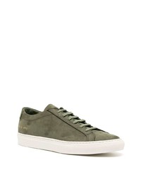 Мужские оливковые кожаные низкие кеды от Common Projects