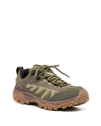 Мужские оливковые кожаные низкие кеды от Merrell