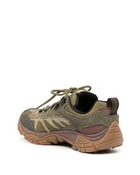 Мужские оливковые кожаные низкие кеды от Merrell