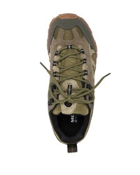 Мужские оливковые кожаные низкие кеды от Merrell