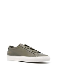 Мужские оливковые кожаные низкие кеды от Common Projects