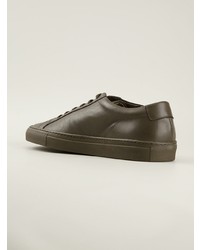Мужские оливковые кожаные низкие кеды от Common Projects