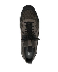 Мужские оливковые кожаные низкие кеды от Geox