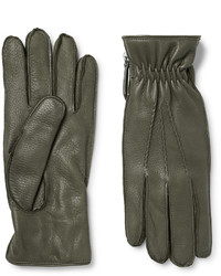Мужские оливковые кожаные перчатки от WANT Les Essentiels