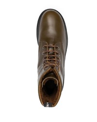 Мужские оливковые кожаные повседневные ботинки от Alexander McQueen