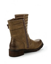 Оливковые кожаные полусапоги от Exquily