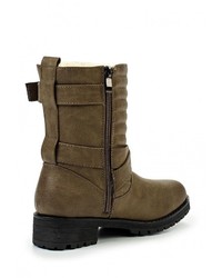 Оливковые кожаные полусапоги от Malien