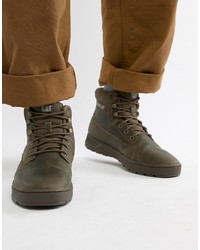 Мужские оливковые кожаные рабочие ботинки от CAT Footwear