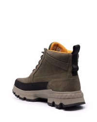 Мужские оливковые кожаные рабочие ботинки от Timberland