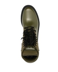 Мужские оливковые кожаные рабочие ботинки от Givenchy