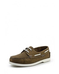 Оливковые кожаные топсайдеры от Beverley Box