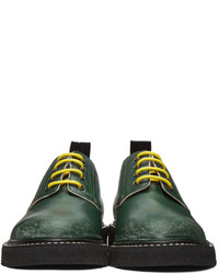 Оливковые кожаные туфли дерби от Maison Margiela