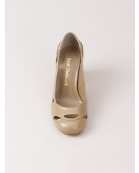 Оливковые кожаные туфли от Sarah Chofakian