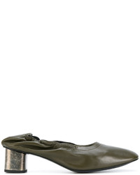 Оливковые кожаные туфли от Robert Clergerie