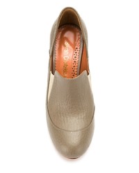 Оливковые кожаные туфли от Sarah Chofakian