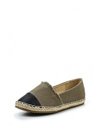 Женские оливковые кожаные эспадрильи от Queen Vivi