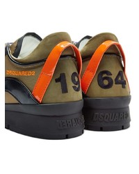Мужские оливковые кроссовки от DSQUARED2