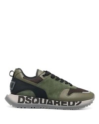 Мужские оливковые кроссовки от DSQUARED2
