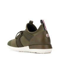 Мужские оливковые кроссовки от Moncler