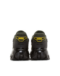 Женские оливковые кроссовки от Prada