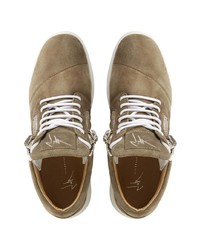 Мужские оливковые кроссовки от Giuseppe Zanotti