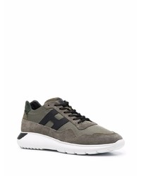 Мужские оливковые кроссовки от Hogan