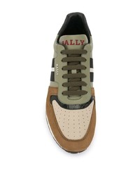 Мужские оливковые кроссовки от Bally