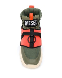 Мужские оливковые кроссовки от Diesel