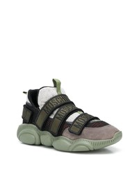 Мужские оливковые кроссовки от Moschino