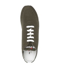 Мужские оливковые кроссовки от Kiton