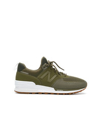 Мужские оливковые кроссовки от New Balance