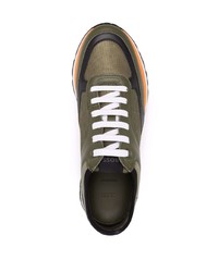 Мужские оливковые кроссовки от BOSS