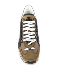 Мужские оливковые кроссовки от DSQUARED2