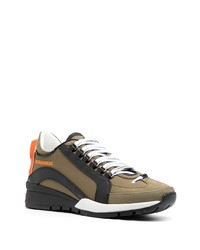 Мужские оливковые кроссовки от DSQUARED2