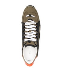 Мужские оливковые кроссовки от DSQUARED2