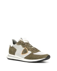 Мужские оливковые кроссовки от Philippe Model Paris