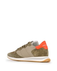 Мужские оливковые кроссовки от Philippe Model Paris