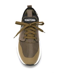 Мужские оливковые кроссовки от Tom Ford