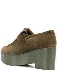 Женские оливковые лоферы от Robert Clergerie