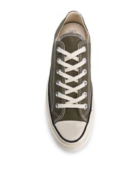 Мужские оливковые низкие кеды из плотной ткани от Converse