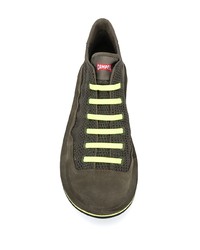 Мужские оливковые низкие кеды из плотной ткани от Camper