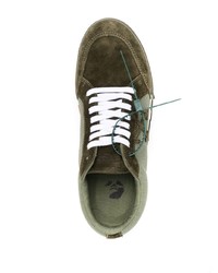Мужские оливковые низкие кеды из плотной ткани от Off-White