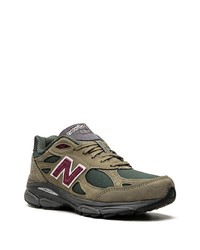 Мужские оливковые низкие кеды от New Balance