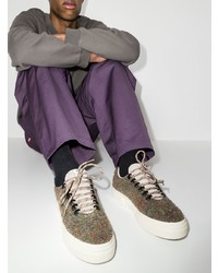 Мужские оливковые низкие кеды от S.W.C.