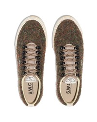 Мужские оливковые низкие кеды от S.W.C.