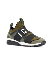 Мужские оливковые низкие кеды от DSQUARED2