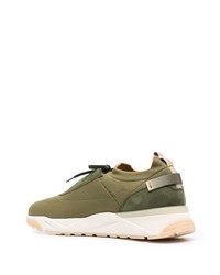 Мужские оливковые низкие кеды от Santoni